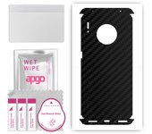apgo Protective Skin Sticker for the back+sides compatible with Huawei Mate 30 Pro 5G, Full Wrap Film, Foil, Vinyl - Pattern Carbon Black