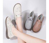 Mocasines de mujer, zapatos de cuero, zapatos planos cómodos para conducir, zapatos casuales de enfermera, suaves, minimalistas, zapatos de verano transpirables para mujer EU:40
