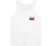 Débardeur - Pologne - Broderie Blanc - 100% Coton - Coupe Ajustée - Mixte