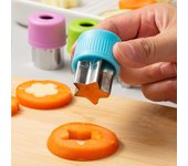 3 unids/set estrella forma de corazón cortador de verduras mango de plástico herramientas de cocina portátiles A2