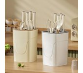 Soporte de plástico para cuchillos de chef con forma de oso, soporte para cuchillos de cocina, soporte para cuchillos, utensilios, estante de almacenamiento cilíndrico para cubiertos