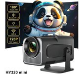 Miniproyector HY320 720P Freestyle WIFI BT5.0 Cine al aire libre Portátil 4K a través de HD 180° Giratorio para SAMSUNG XiaoMi Android iPhone EU Plug