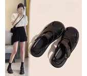 Sandalias planas y cómodas de verano para mujer para usar al aire libre 35 negro