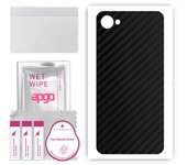 apgo Protective Skin Sticker for the back compatible with HTC Desire 12, Wrap Film, Foil, Vinyl - Pattern Carbon Black