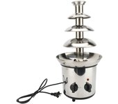 Máquina eléctrica para fondue de chocolate de 4 niveles para fiestas, de acero inoxidable, funcionamiento silencioso. L