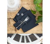 Lot de 3 serviettes de table  Gaïa  40 x 40 cm  Gaze de Coton  - Gaïa Minuit