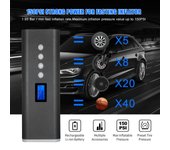 Inflador de neumáticos portátil, compresor de aire, bomba de neumáticos de mano, 150PSI, 2000mAh, pantalla LCD con luz LED negro