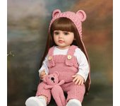 Muñeca realista de cuerpo completo de silicona suave de 55 cm para niña recién nacida, juguete de vinilo, peluca de bebé, regalos para niños, juguetes 55cm