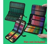 Estuche para lápices plegable de color negro con 36/48/72 agujeros, estuche para lápices con forma de cortina, estuche para lápices profesional para pintar, material de papelería para estudiantes