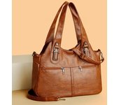 Bolsos de hombro retro de gran capacidad para mujer: modernos y versátiles para estilos europeos y americanos. azul del lago
