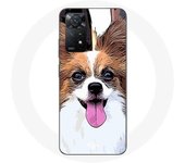 Coque Redmi Note 11 Pro 5G Épagneul nain continental papillon Chiot Blanc et marron
