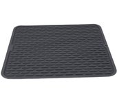 Tapete rectangular de silicona para secar platos, aislante térmico, antideslizante, con drenaje incorporado