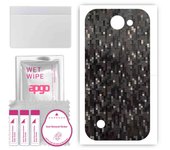 apgo Protective Skin Sticker for the back compatible with LG K3, Wrap Film, Foil, Vinyl - Pattern Carbon Black Pixel