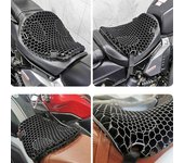 Funda de asiento cómoda y antideslizante para motocicleta, cojín de gel con diseño de panal.