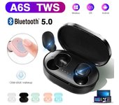 Auriculares inalámbricos Bluetooth 5.0 A6S Auriculares deportivos con Bluetooth Auriculares internos Auriculares con micrófono blanco