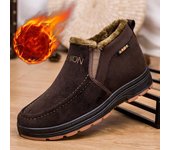 Zapatos de invierno de algodón para hombre, con forro polar, gruesos, de caña alta, cálidos, sin cordones 39