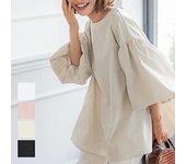Blusa de algodón con mangas farol para mujer, estilo holgado, estilo japonés y coreano Medium