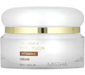 Missha, Cell Renew Snail Mucin, Vitamin C Cream, 50ml (1.69fl oz)