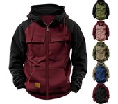 Sudadera holgada con capucha y manga larga de moda para hombre, chaqueta deportiva con múltiples bolsillos S camello