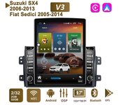 Radio Android de 9,7 pulgadas para Suzuki SX4 (2006-2013), Fiat Sedici (2005-2014), 2 DIN Tesla, pantalla vertical, reproductor multimedia Carplay, 2 GB de RAM y 32 GB de almacenamiento.