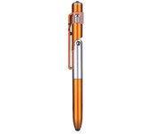 Bolígrafo LED 4 en 1, bolígrafo táctil con luz Led plegable multifunción para teléfono móvil naranja