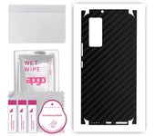 apgo Protective Skin Sticker for the back+sides compatible with Vivo V21e 5G, Full Wrap Film, Foil, Vinyl - Pattern Carbon Black