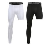 Pantalones cortos de compresión para hombre Pantalones cortos negros Pantalones de ejercicio de capa base Mallas para correr Entrenamiento de baloncesto Deporte Leggings blancos de una pierna S negro