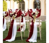 Juego de 10/50 fajas de gasa brillante para sillas de 17 x 250 cm, fajas de gasa para sillas de boda, cintas para decoración de sillas de pasillo para fiestas de bodas 10 pcs ola del mar