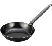 Sartén de aluminio Hokuriku para freír, hecha de hierro compatible con aceite de hierro, sartén Ajiittetsu templada azul, 22 cm, hierro, IH, Japón, contenido negro