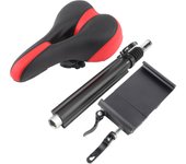 Sillín ajustable y duradero para patinete eléctrico Xiaomi M365, color negro y rojo.