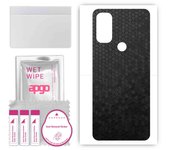 apgo Protective Skin Sticker for the back compatible with Motorola Moto G Pure, Wrap Film, Foil, Vinyl - Pattern Black Honeycomb