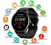 Reloj inteligente 2025 para hombre y mujer, con pantalla táctil completa, deportivo, deportivo, IP67, resistente al agua, Bluetooth, para Android e IOS, reloj inteligente para hombre Silica gel negro