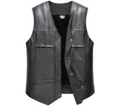 Chaleco de cuero para hombres de mediana edad y ancianos chaqueta de cuero versión coreana ajustada ropa de motocicleta corta XL beige