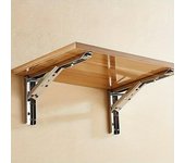 2 soportes de estante plegables de acero inoxidable de alta resistencia para mesa de banco, ahorran espacio. 8 inches/2pc blanco