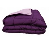 Couette chaude Bicolore Gamme Microfibre  Cocoon Non feu  Toison d'or - Cocoon Prune Parme - 160 x 220 cm pour lit 1 place