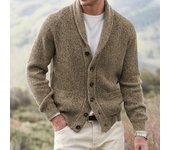 Otoño e Invierno Nueva Moda Suéter de Hombre Cárdigan Simple y Grueso Abrigo de Hombre 3XL