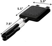 Sandwichera, sartén para hacer sándwiches a la parrilla y paninis, placas antiadherentes, sartén plegable de aluminio para cocina negro