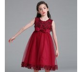 Vestido elegante de boda de flores para niñas, vestidos de princesa para fiesta de cumpleaños, vestidos de noche para niñas, vestidos de comunión 3/90cm rojo