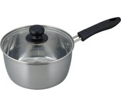 Olla Wahei Freiz One Hand de 18 cm de acero inoxidable con tapa de vidrio compatible con Recido IH/Gas RR-6887