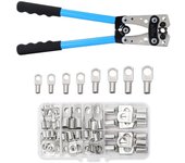 Surtido de 60 uds. De terminales de anillo de cobre para coche, conector de engarzado de Cable, terminales de batería de Cable desnudo plata