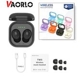 VAORLO Mini auriculares inalámbricos intrauditivos subwoofer de alta fidelidad auriculares estéreo música indoloro auriculares para dormir para todos los teléfonos inteligentes negro