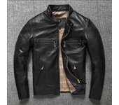 2023 chaqueta de cuero para motocicleta para hombre, chaquetas de cuero genuino para primavera, abrigo corto de piel de oveja para hombre, ropa de abrigo para motorista de talla grande XXXXXL