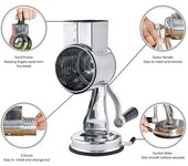 Ralladores rotativos, molinos de alimentos, molinillo de nueces, cortador de verduras con rodillo manual multifunción con juego de herramientas de molienda de 5 cuchillas de tambor