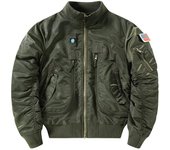 Chaqueta de algodón de piloto de la Fuerza Aérea para hombre, otoño e invierno, chaqueta de béisbol con cuello alto para hombre M