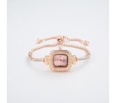 2023 Lindos relojes de pulsera para mujer, reloj de cristal de diamante, relojes de pulsera de acero inoxidable de cuarzo para mujer China