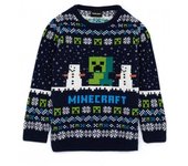 Jersey navideño de lana Creeper para niños/niños de Minecraft 13-14 azul oscuro