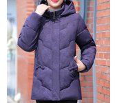 Abrigo de invierno con capucha para mujer de mediana edad, abrigos de talla grande, elegantes, sueltos, gruesos, cálidos, chaquetas para mujer XL rojo
