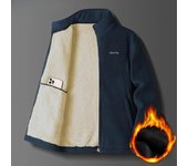 Chaqueta de hombre, chaqueta acolchada de invierno, abrigo de lana de cordero polar para hombre, abrigo informal de terciopelo para hombre, abrigos de felpa para hombre, 5XL XXXXXL negro