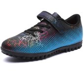 Botas de fútbol para niños, pegatina mágica antideslizante de goma para uñas TF con zapatos de fútbol para niños 29 negro