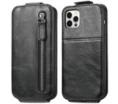 Funda de cuero tipo billetera con cremallera abatible hacia arriba y hacia abajo para Iphone 13 12 11 Pro Xr Xs X Max 7 8 Plus 6 6s Se 2020 For iPhone 6 6S oro rosa